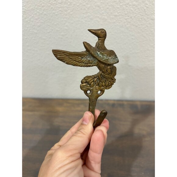 Solid Brass Duck Wall Hook Coat Hook - Picture 1 of 4
